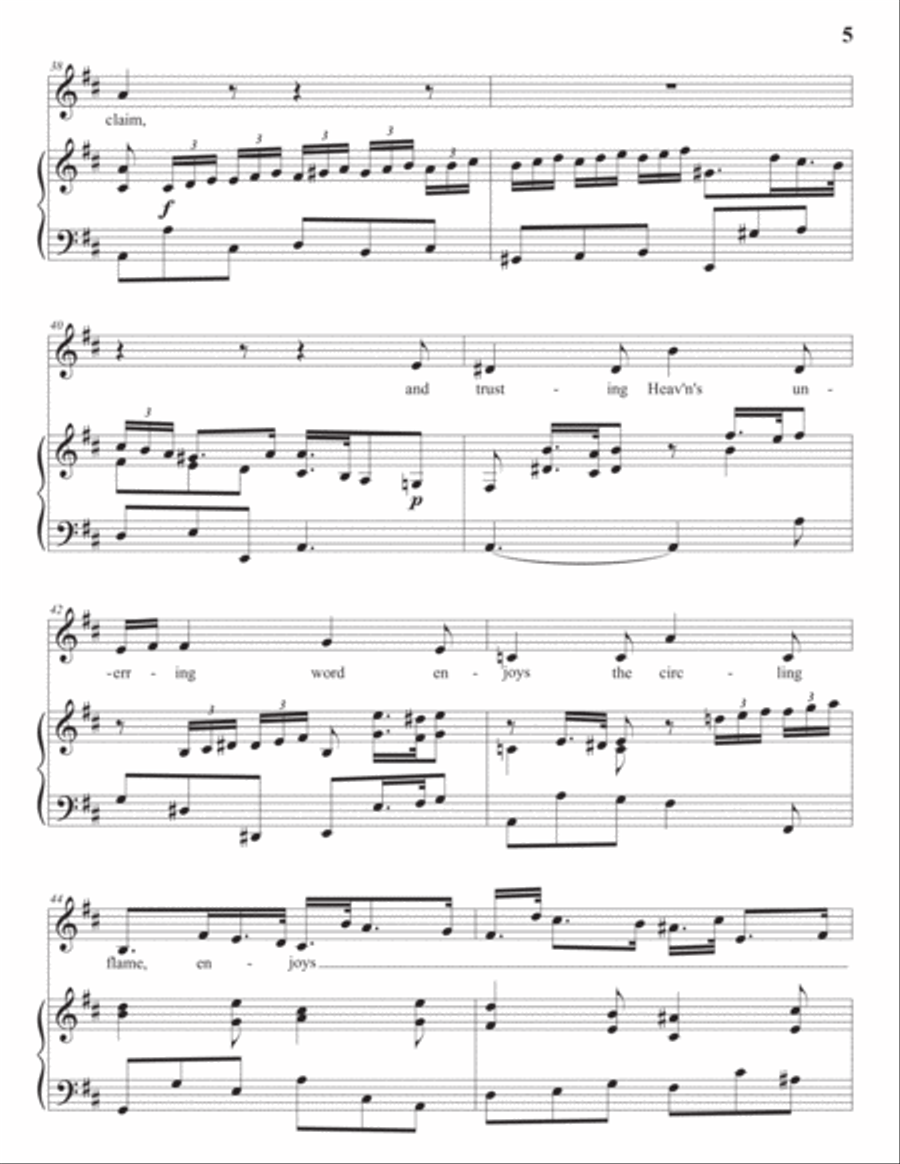 HANDEL: The Raptur'd soul (transposed to D major) Voice scores gallery preview page 6