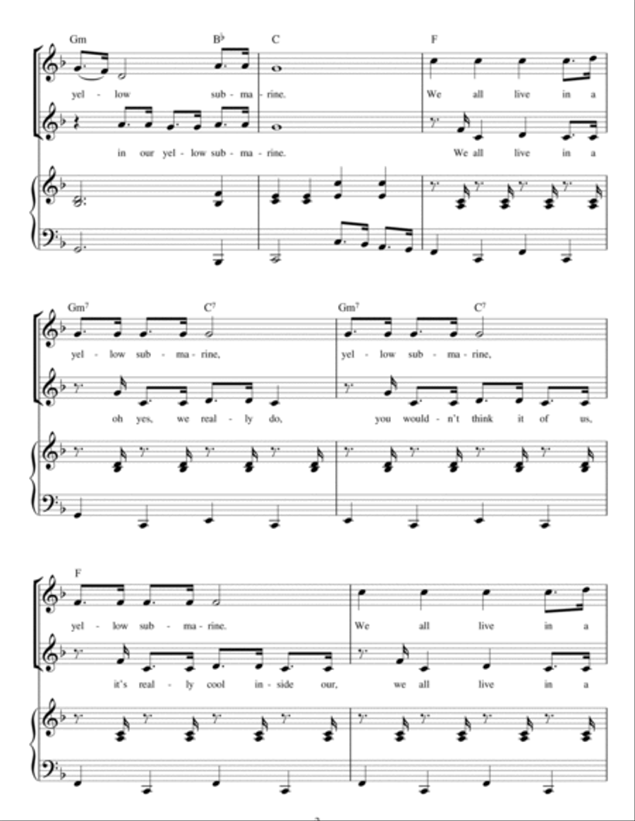 Yellow Submarine (arr. Rick Hein) 2-Part scores gallery preview page 3