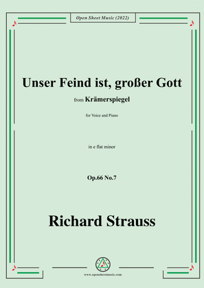 Richard Strauss-Unser Feind ist,großer Gott,in e flat minor,Op.66 No.7