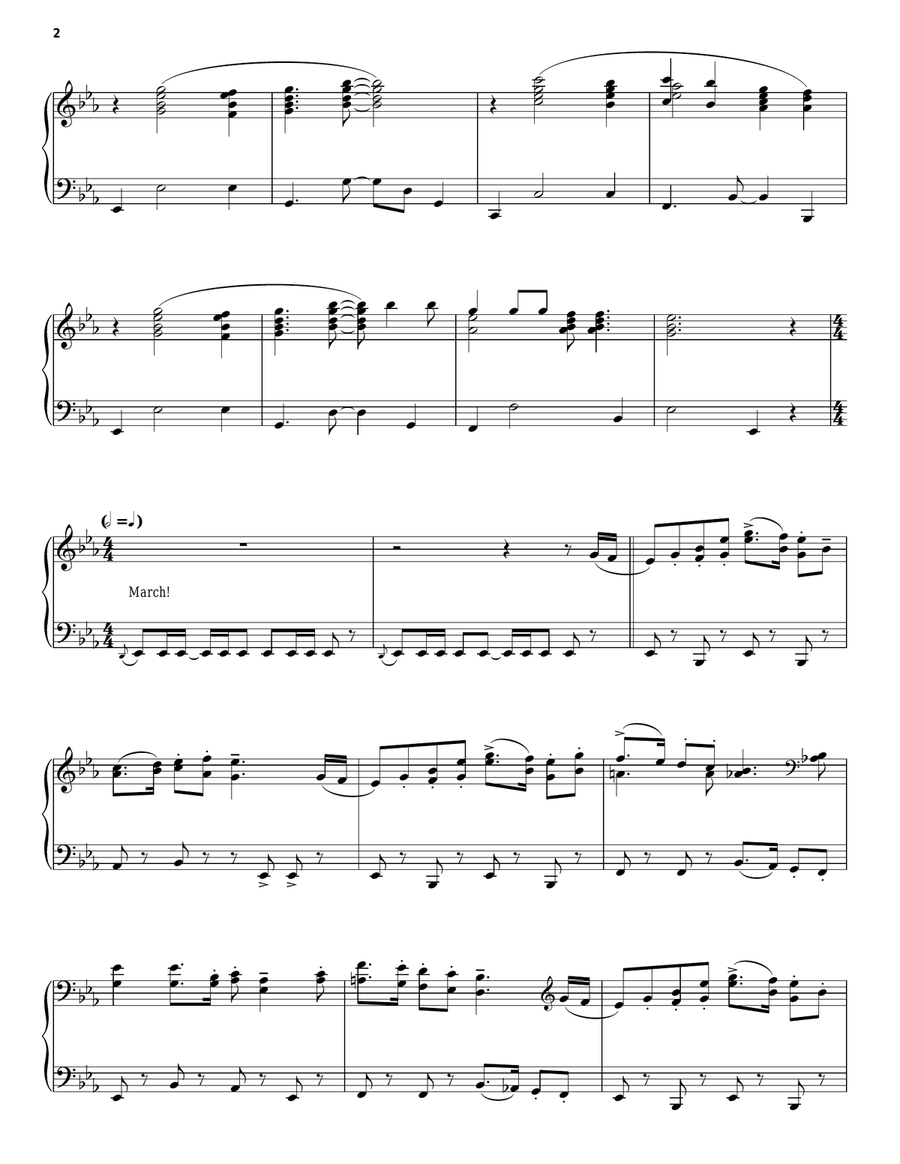 The Hallelujah Trail (Main Theme) Piano, Vocal, Guitar scores gallery preview page 2