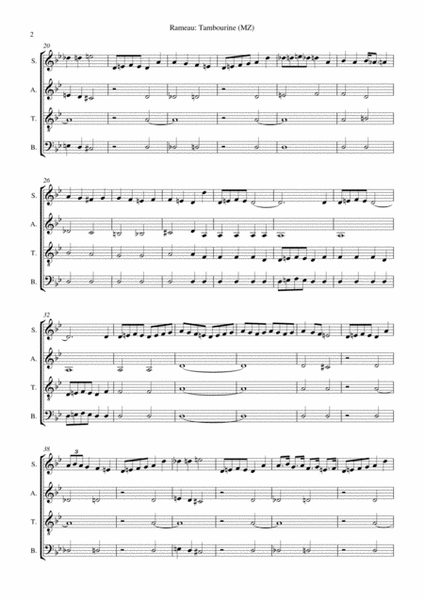 J. Ph. Rameau: TAMBOURINE, for SATB choir a cap. image number null