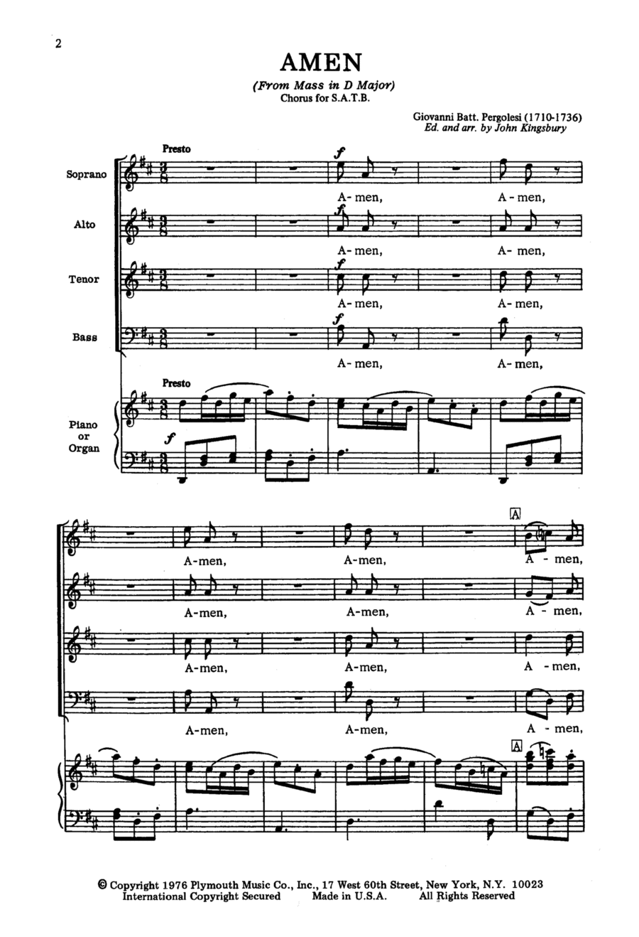 Amen Amen 4-Part scores gallery preview page 1