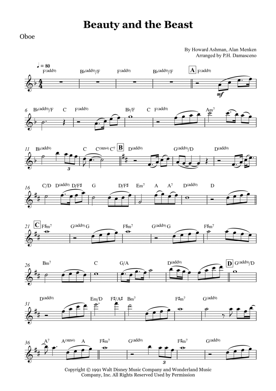 Beauty And The Beast Piano scores gallery preview page 1