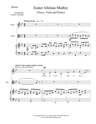EASTER ALLELUIA MEDLEY (Voice, Viola and Piano. Score & Parts included)