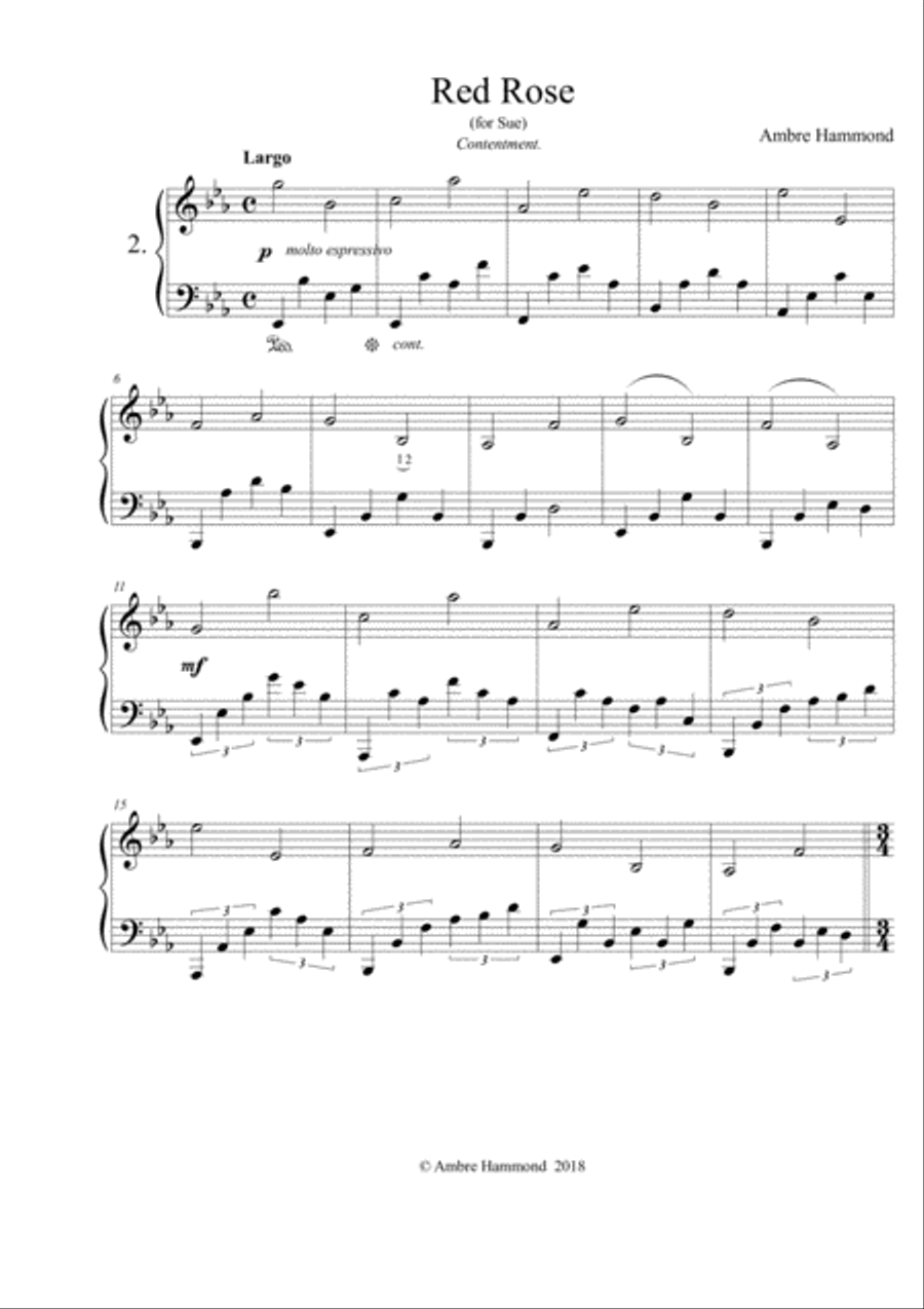 Red Rose Piano Solo scores gallery preview page 1