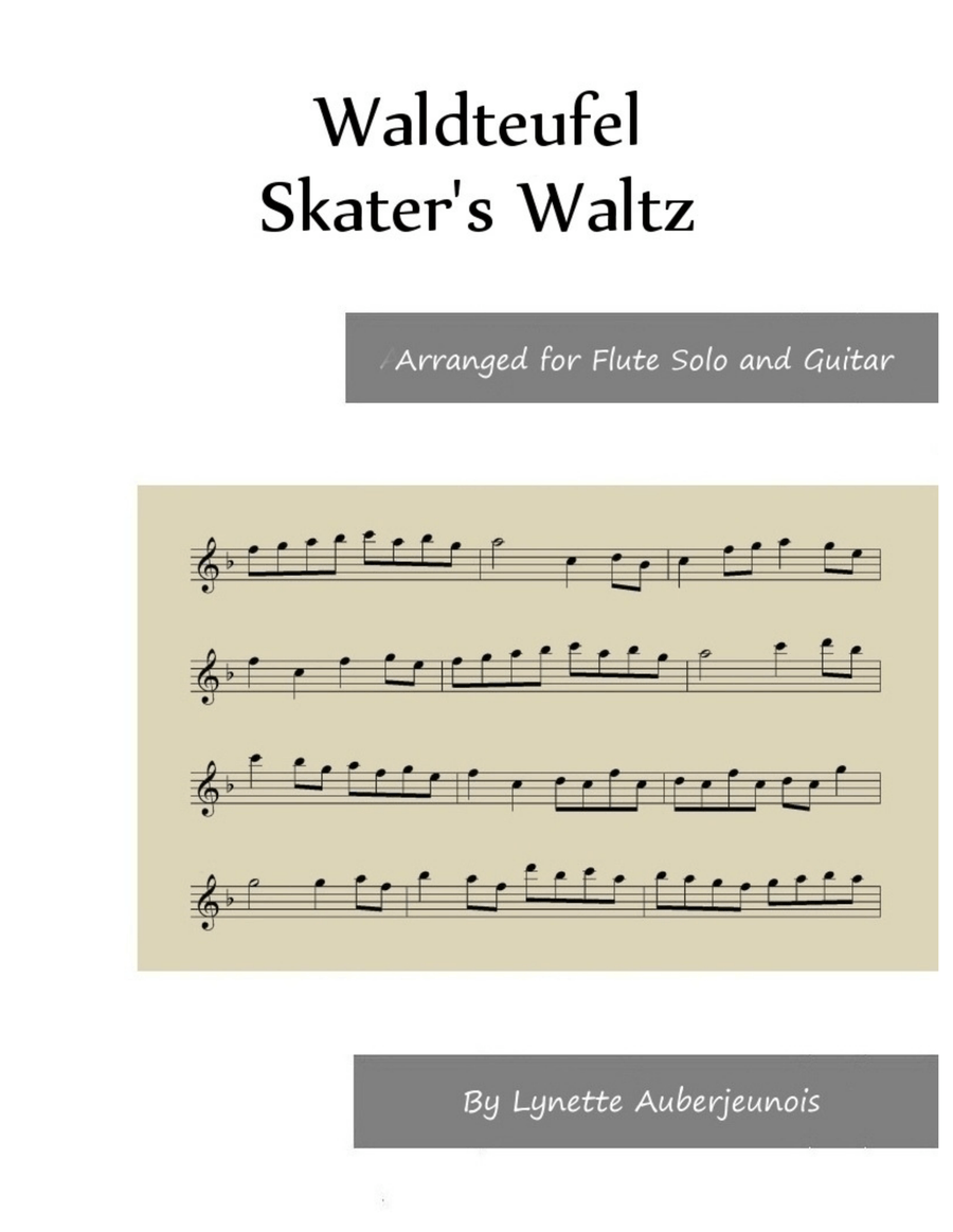 Skater’s Waltz - Flute Solo with Guitar Chords Chamber Music scores gallery preview page 1