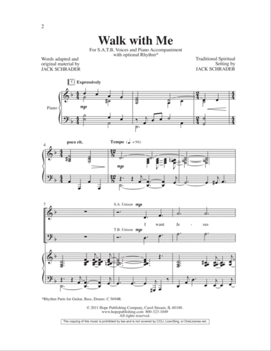 Walk with Me 4-Part scores gallery preview page 2
