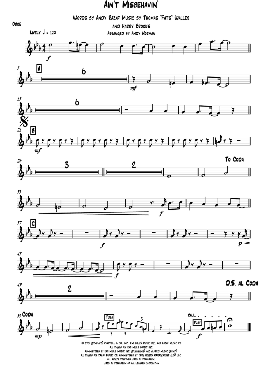 Ain't Misbehavin' Woodwind Quintet scores gallery preview page 4
