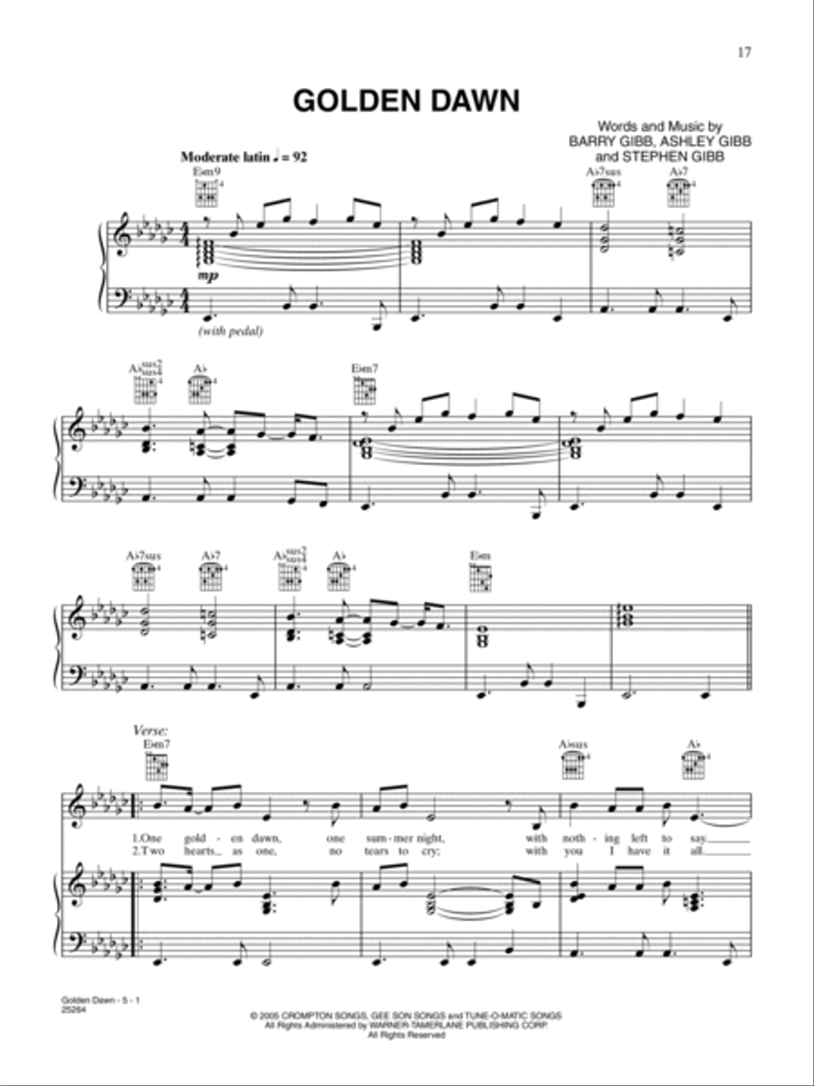 Golden Dawn Golden Dawn Piano, Vocal, Guitar scores gallery preview page 1