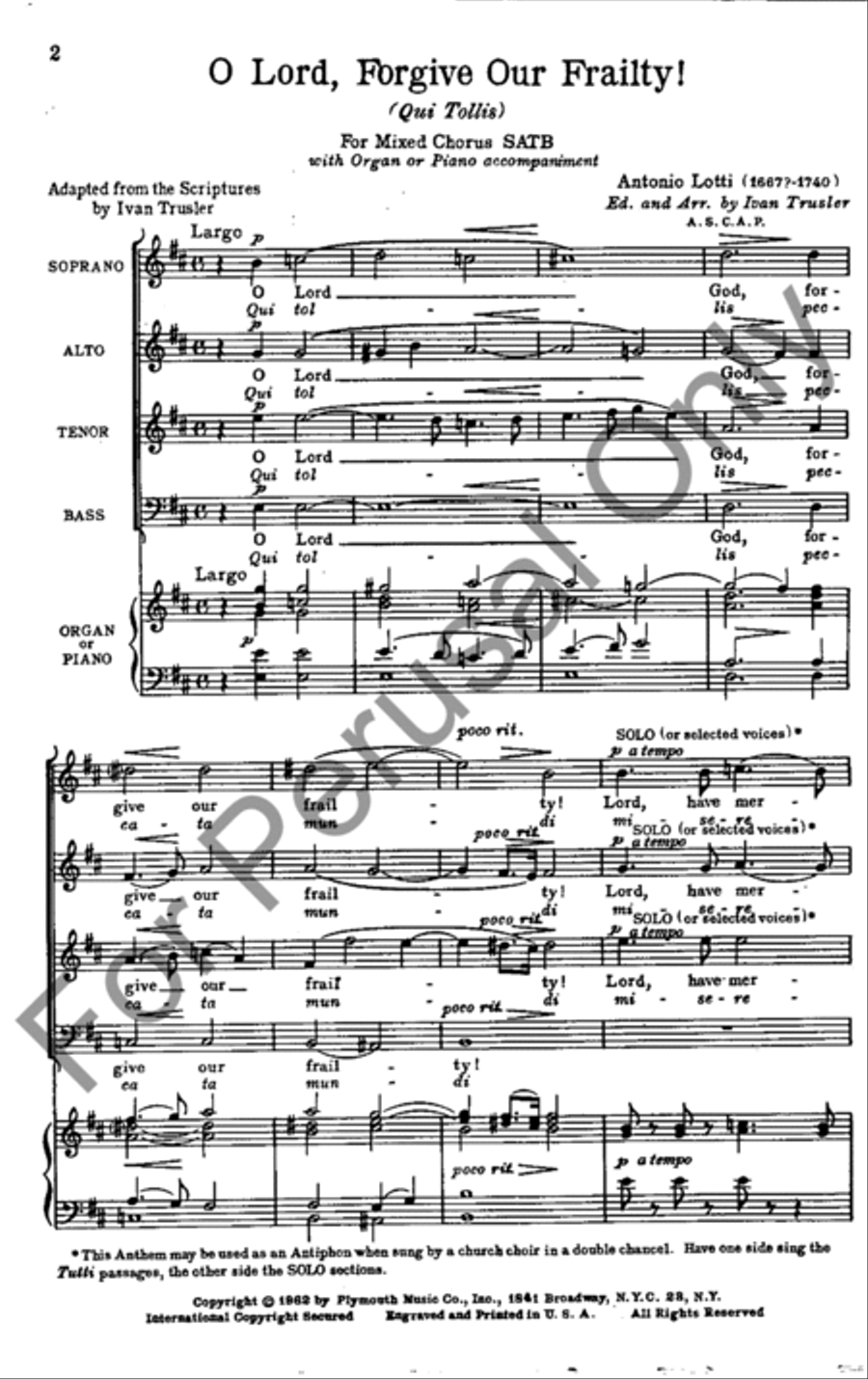 O Lord, Forgive Our Frailty! 4-Part scores gallery preview page 2
