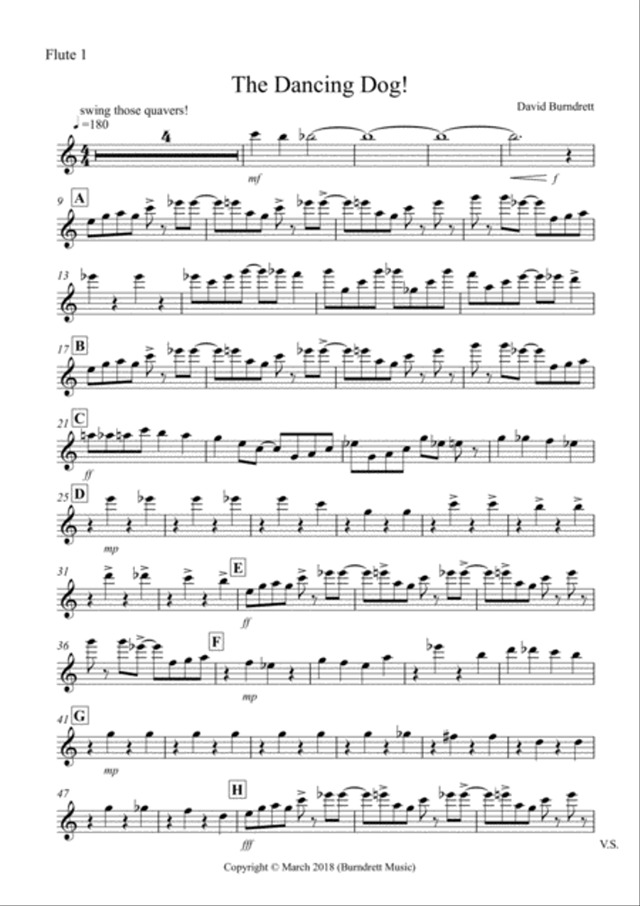 The Dancing Dog! for Flute Quartet Flute Quartet scores gallery preview page 5