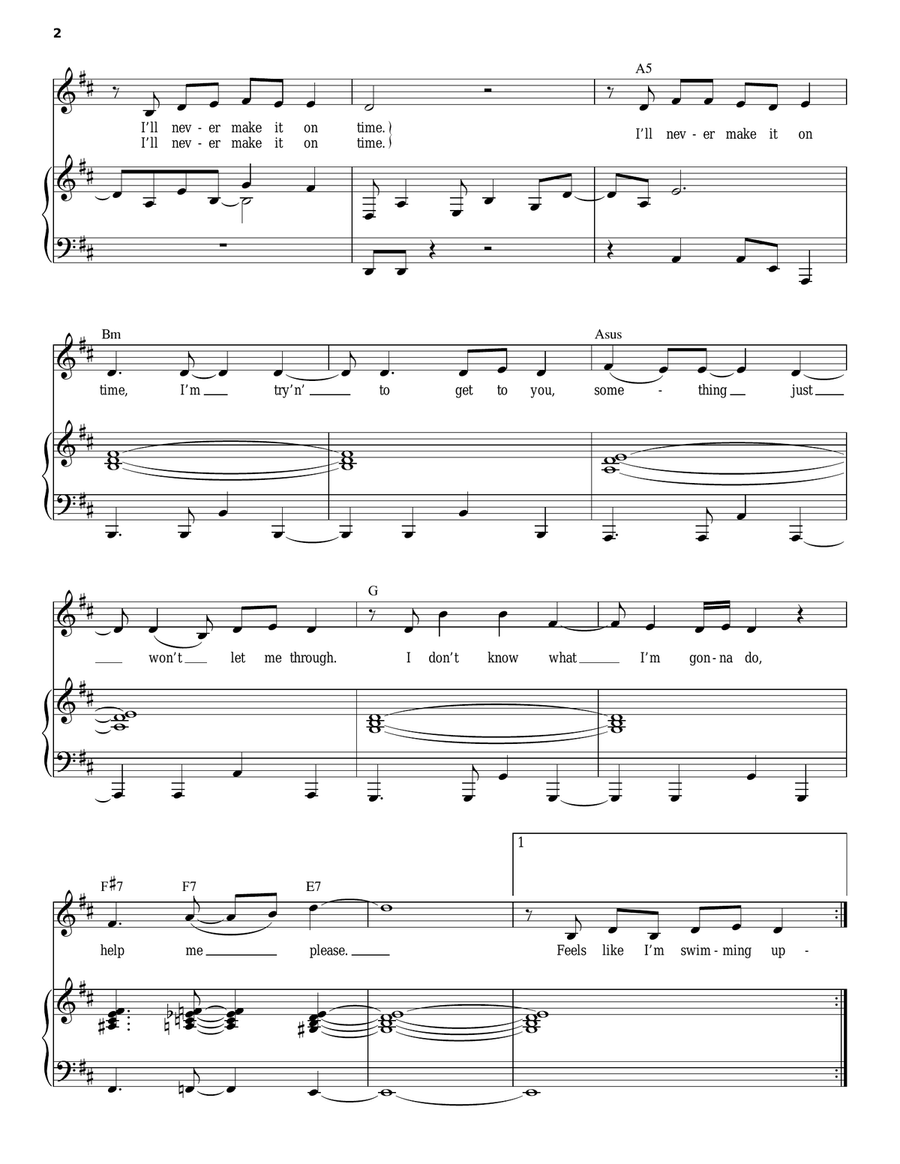Never Make It On Time Never Make It On Time Voice scores gallery preview page 2