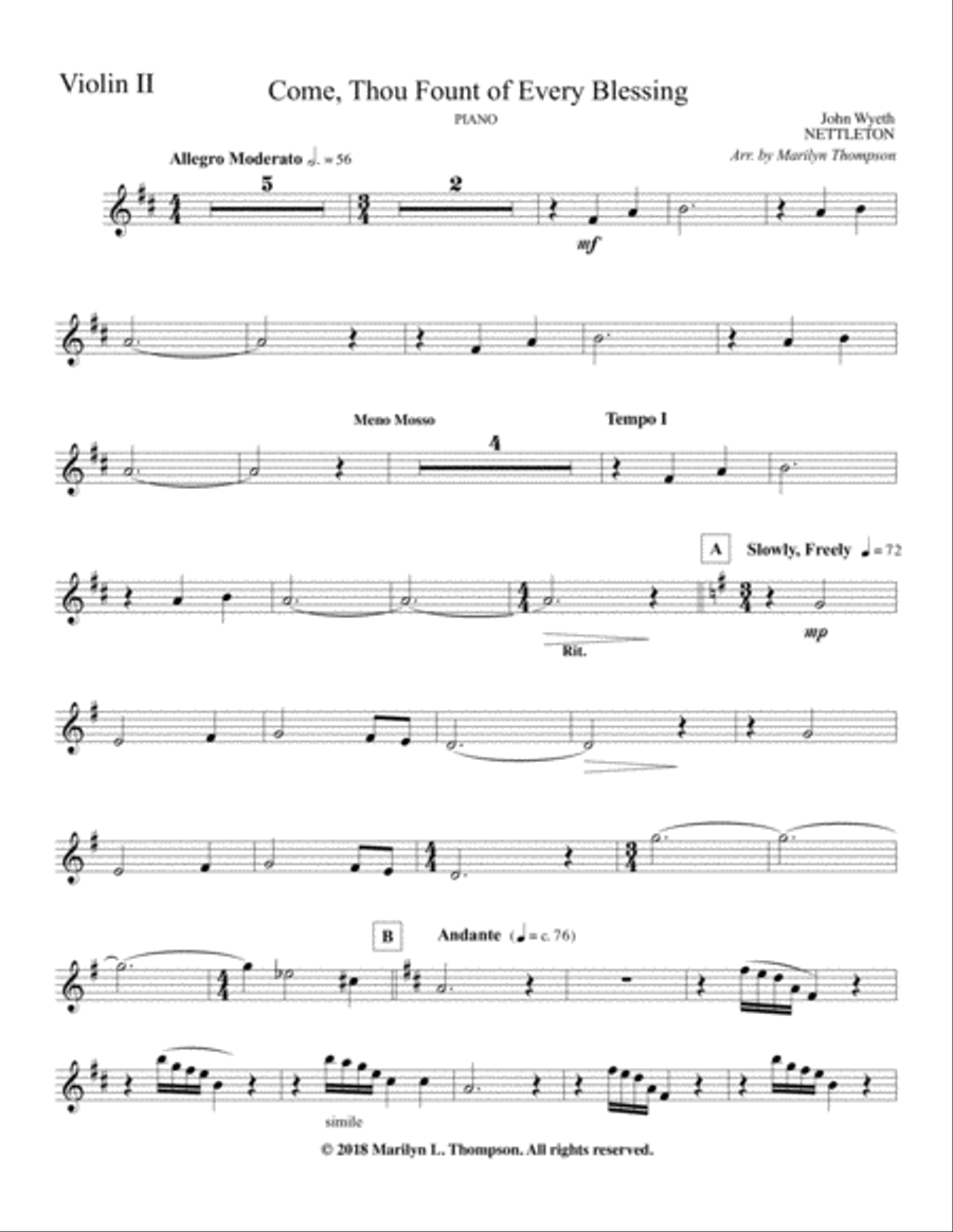 Come Thou Fount of Every Blessing--Score and Parts.pdf Full Orchestra scores gallery preview page 2