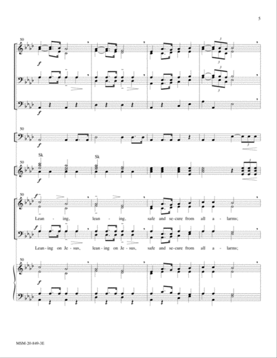 Leaning on the Everlasting Arms (Showalter) 4-Part scores gallery preview page 5