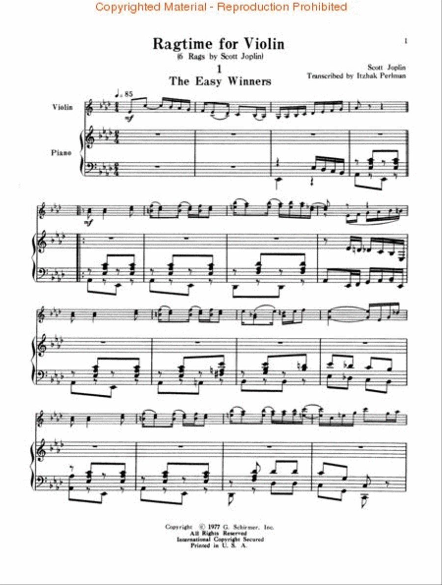 Ragtime for Violin Violin Solo scores gallery preview page 2