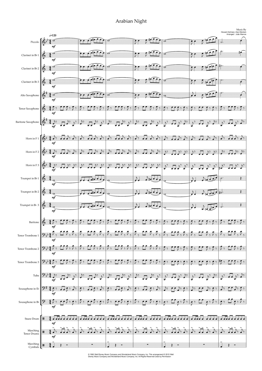 Arabian Nights Marching Band scores gallery preview page 1