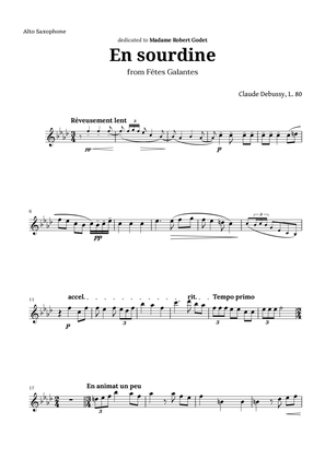 En sourdine by Debussy for Alto Sax