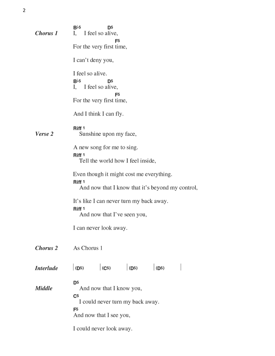 Alive Alive Guitar scores gallery preview page 2