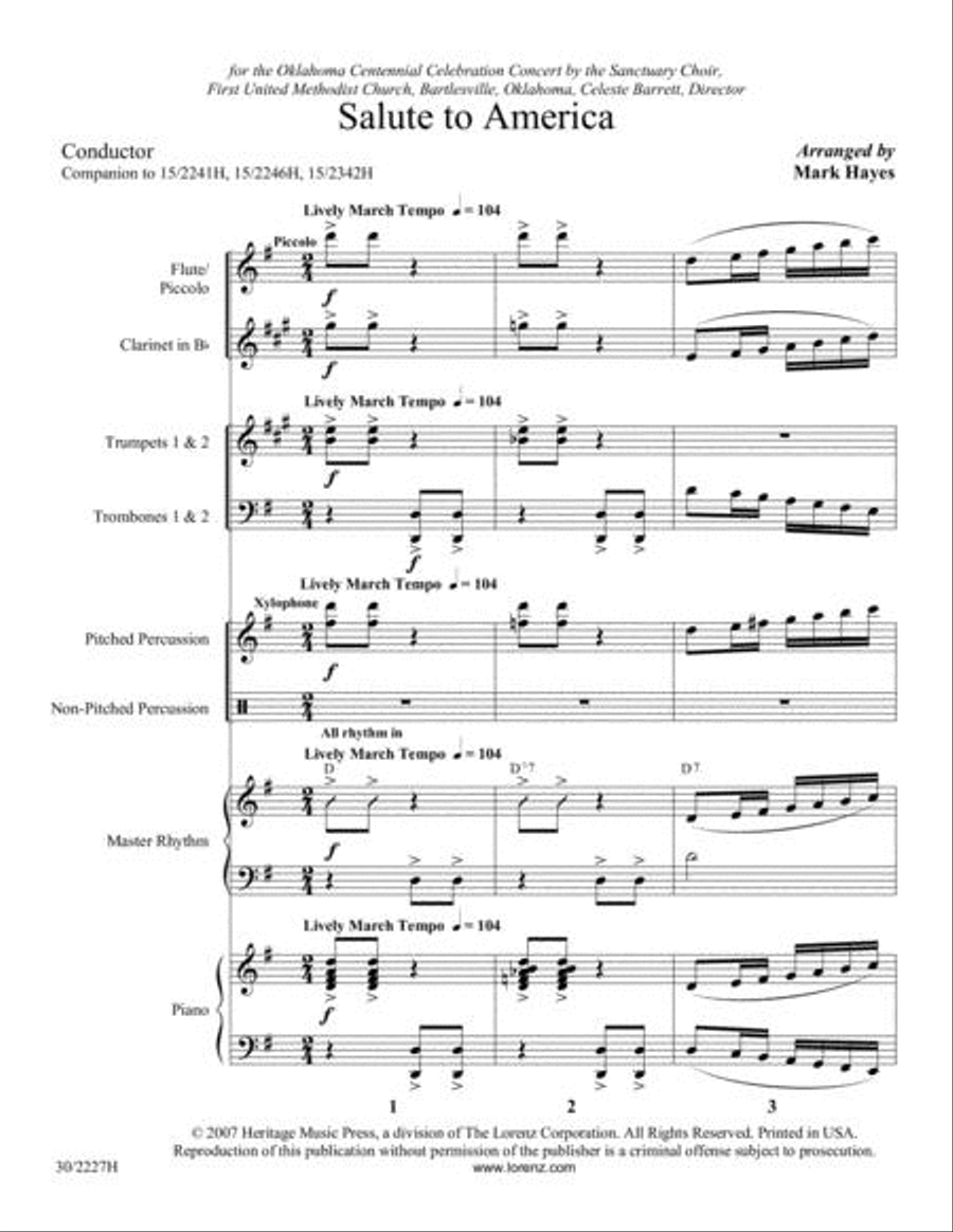 Salute to America - Instrumental Score and Parts Clarinet scores gallery preview page 2