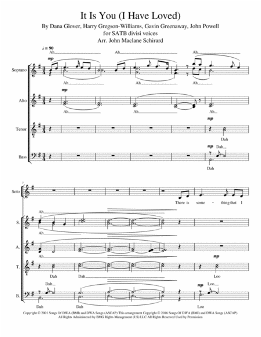 It Is You (i Have Loved) 4-Part scores gallery preview page 1