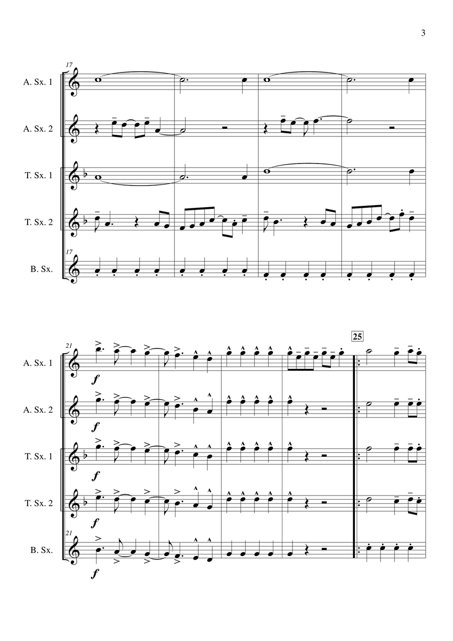 Y.M.C.A. Saxophone Quintet scores gallery preview page 4