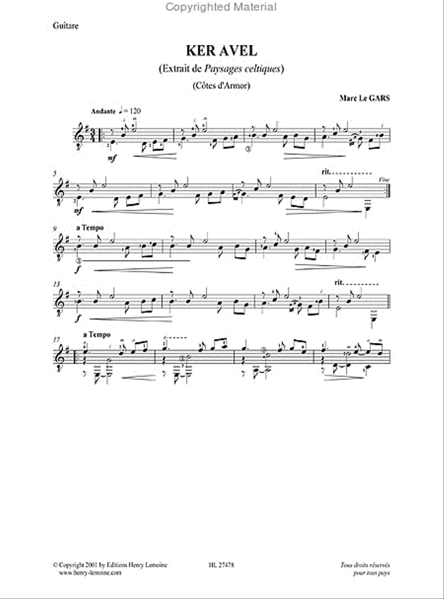 Paysages Celtiques - Volume 1 Acoustic Guitar scores gallery preview page 2
