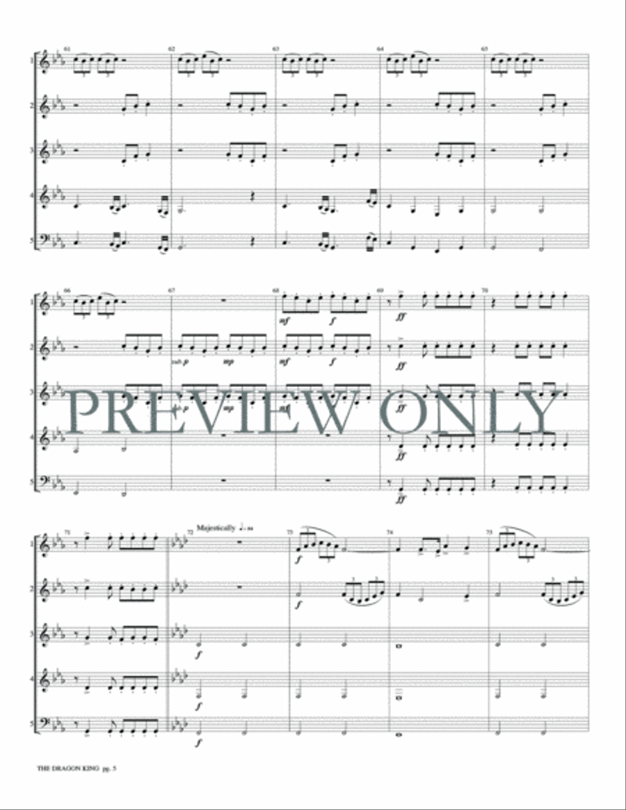 The Dragon King Woodwind Ensemble scores gallery preview page 7