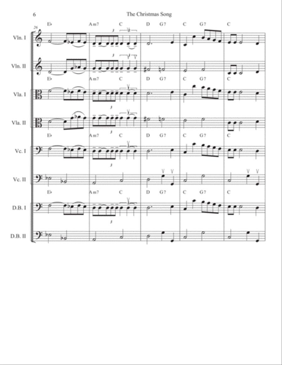 The Christmas Song (chestnuts Roasting On An Open Fire) Cello scores gallery preview page 6