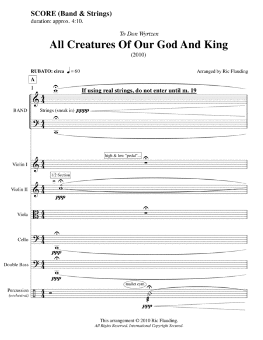 All Creatures of Our God and King (Band & Strings) Jazz Ensemble scores gallery preview page 2