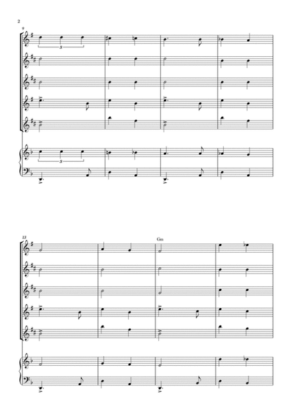 Habanera - Carmen - Georges Bizet, for Saxofone Quintet with piano and chords in a easy version. image number null