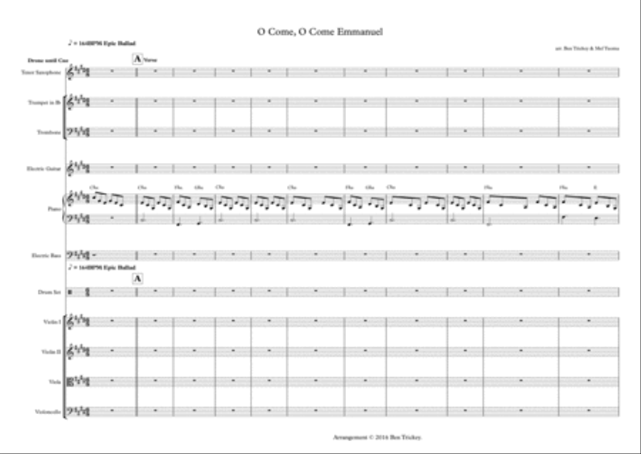O Come, O Come Emmanuel/Oh Come All Ye Faithful Contemporary Arrangement Full Orchestra scores gallery preview page 1