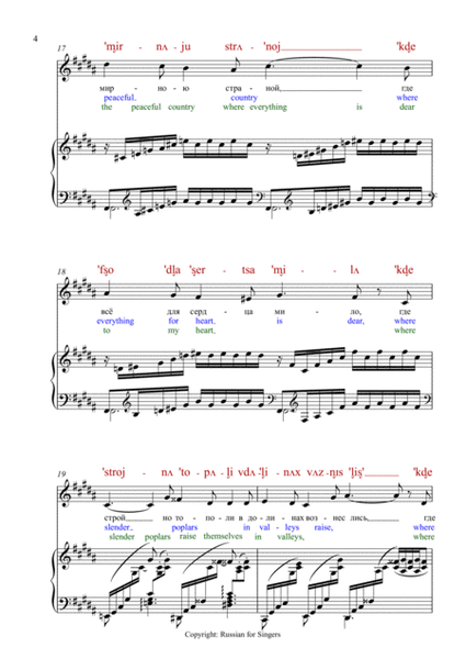 Rimsky-Korsakov "The flying chain..." Op.42 No3 Lower key G#min DICTION SCORE w IPA & translation