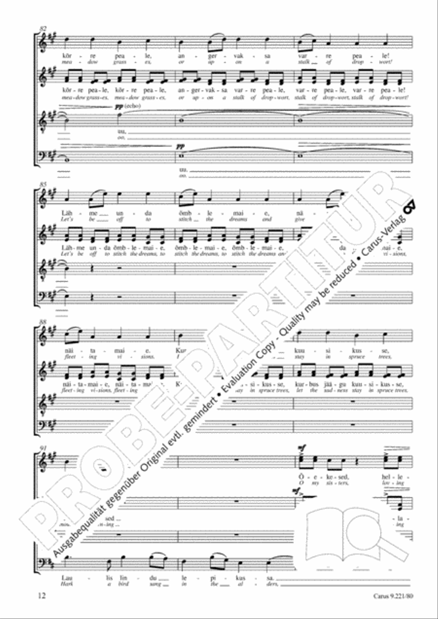 Veljo Tormis: Three soongs from the Epos (Kalevipoeg) Choir scores gallery preview page 13