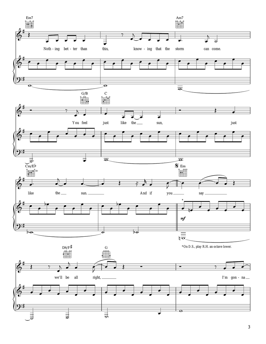 The Light Piano, Vocal, Guitar scores gallery preview page 3