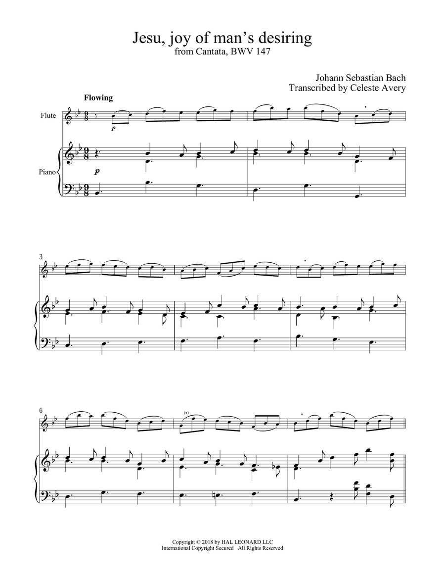 Jesu, Joy Of Man's Desiring Flute Solo scores gallery preview page 1