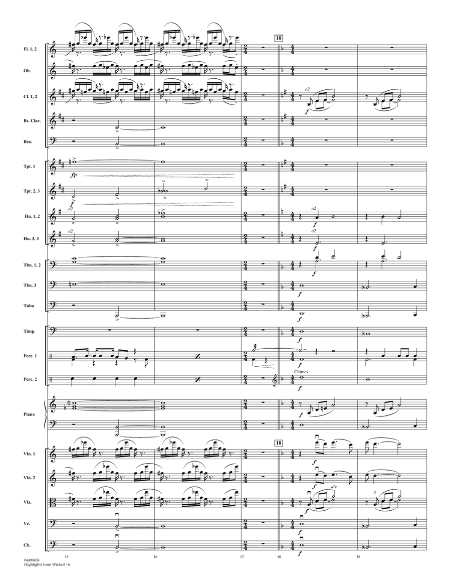 Highlights from Wicked - Full Score Full Orchestra scores gallery preview page 5