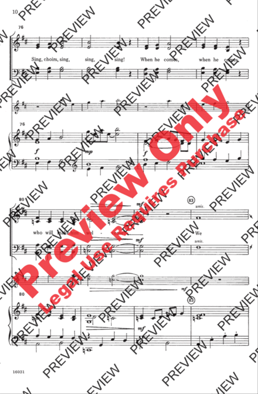 Who Will Make Him Welcome? 4-Part scores gallery preview page 10