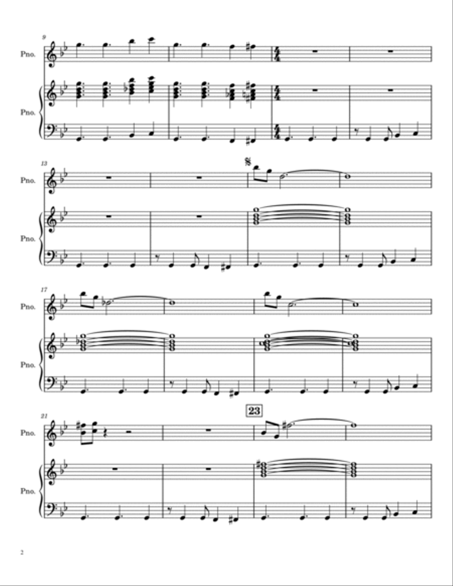 Mission Impossible Theme 2 Pianos, 4-Hands scores gallery preview page 2