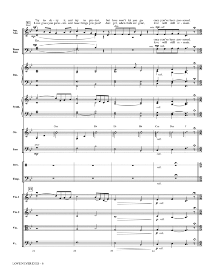 Love Never Dies - Full Score Choir scores gallery preview page 6
