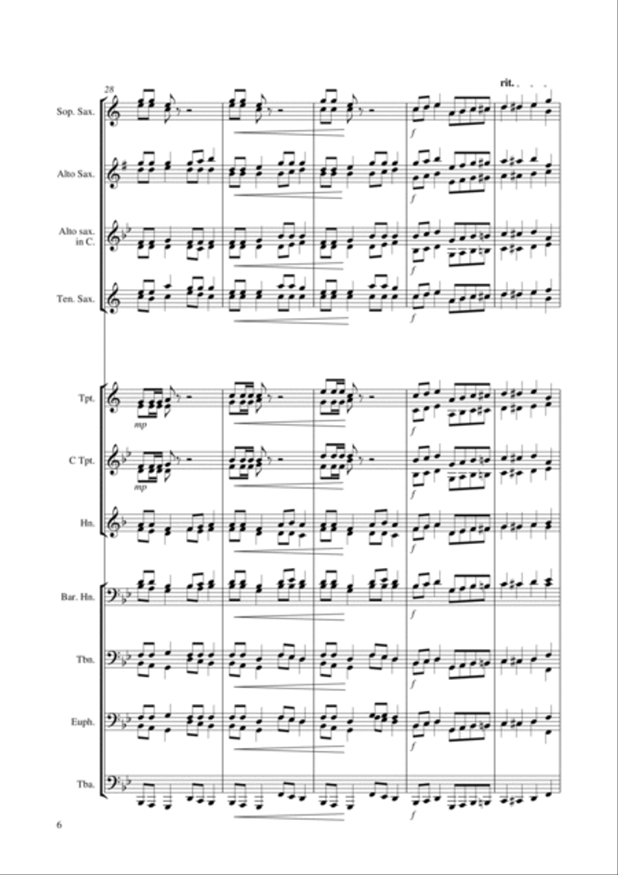Land of hope and glory Brass Ensemble scores gallery preview page 6