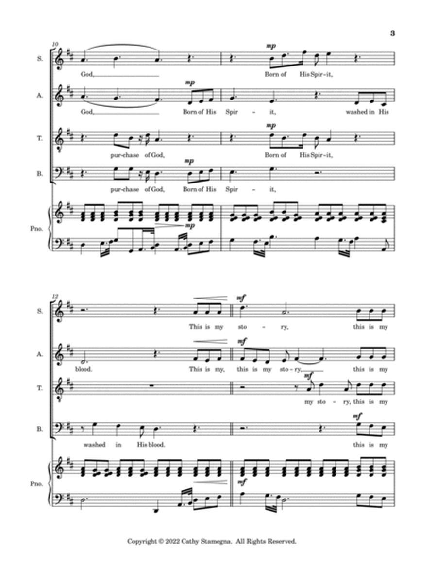 Blessed Assurance (with “Amazing Grace”) SATB Choir, Piano Accompaniment image number null