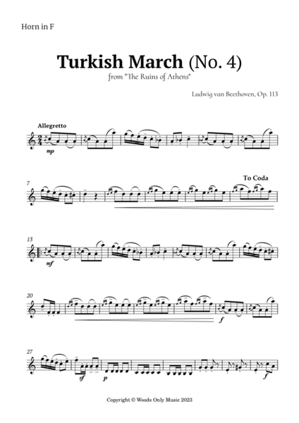 Turkish March by Beethoven for French Horn and Trombone Duet image number null