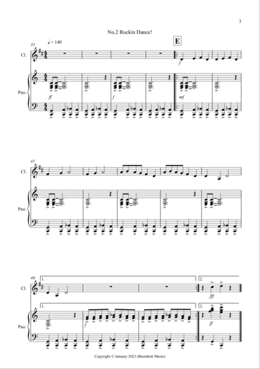 Frère Jacques Dances for Clarinet and Piano Clarinet Solo scores gallery preview page 3