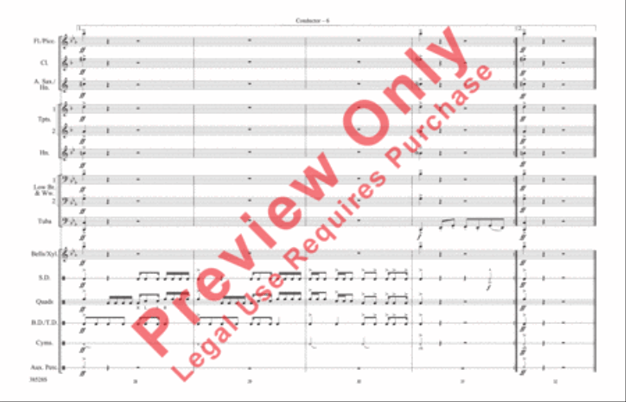 She's Not There Marching Band scores gallery preview page 7