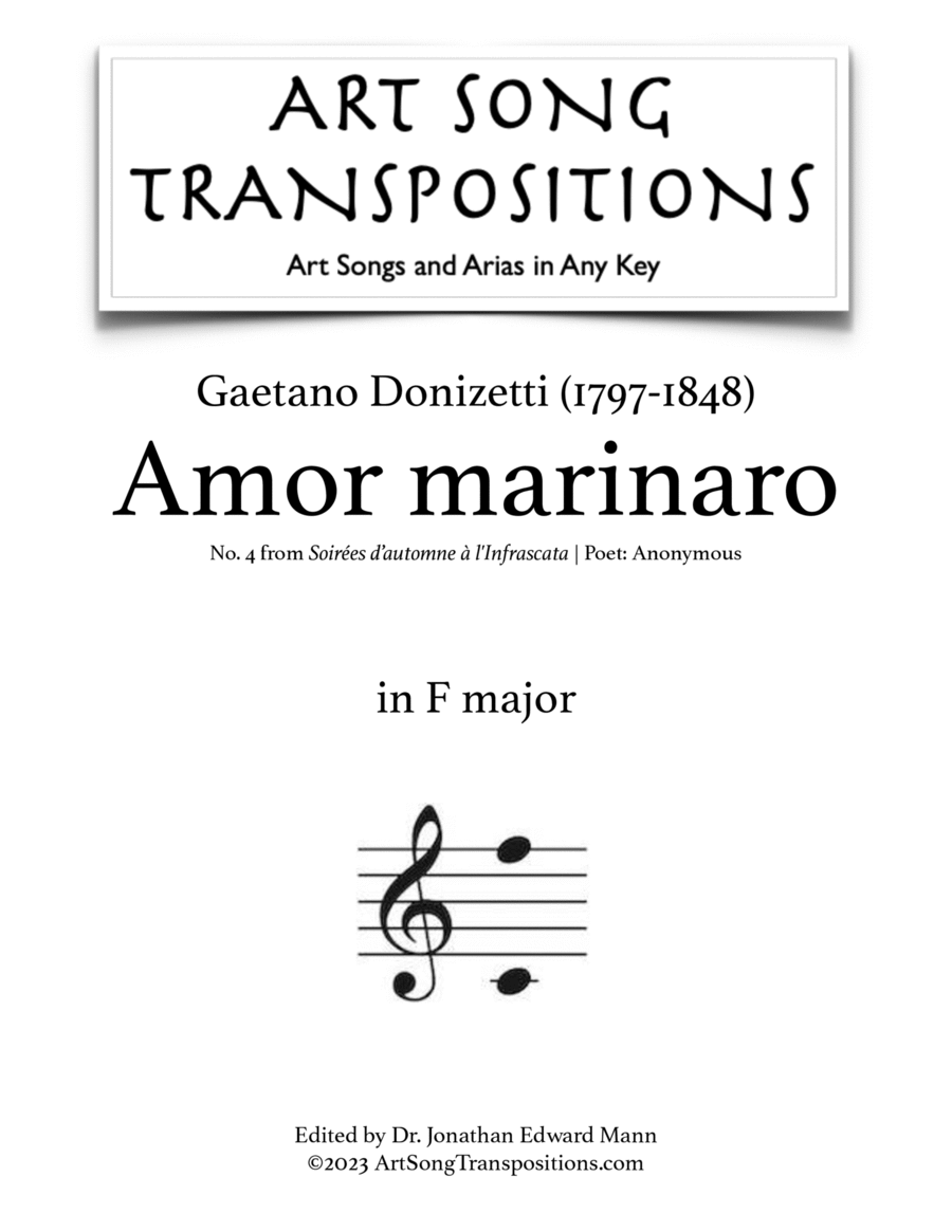 DONIZETTI: Amor marinaro (transposed to F major)
