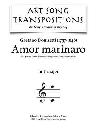 Book cover for DONIZETTI: Amor marinaro (transposed to F major)