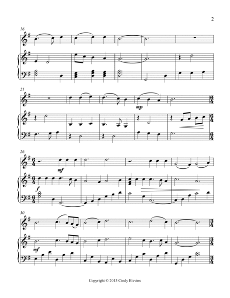 My Country 'Tis Of Thee, for Piano and Violin Violin Solo scores gallery preview page 3