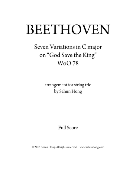 Beethoven: "God Save the King" Variations for String Trio image number null