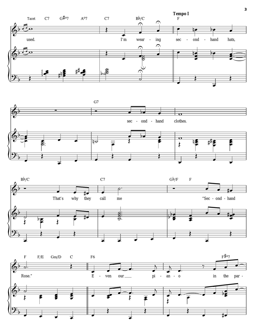Second Hand Rose Piano, Vocal, Guitar scores gallery preview page 3