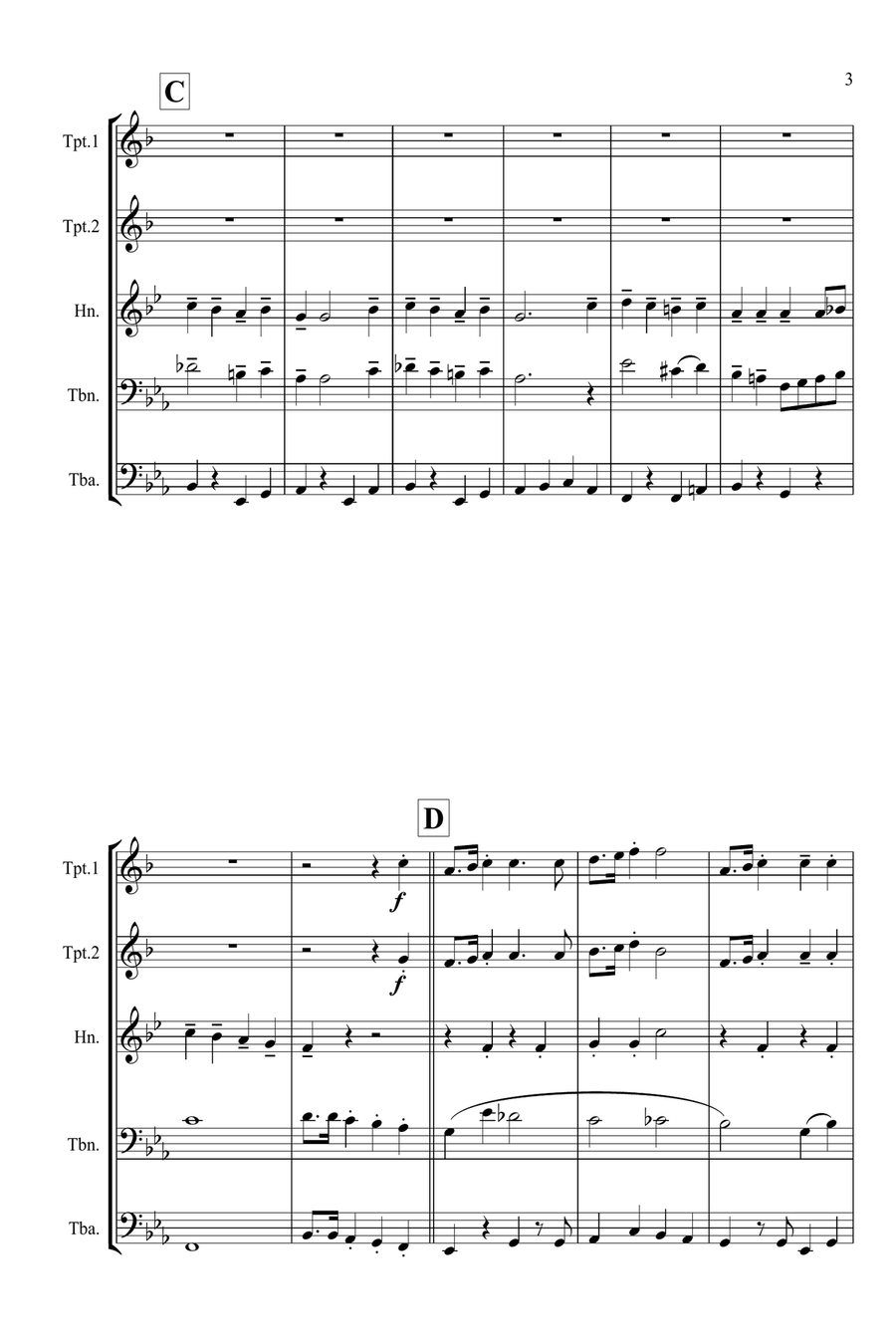 Santa Claus is coming to town Brass Ensemble scores gallery preview page 3